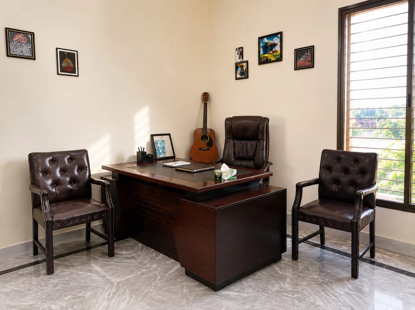 Professional admission and consultation office at Amaim Brain Care providing psychiatric and psychological services under Dr. Ahsan Tariq Dogar