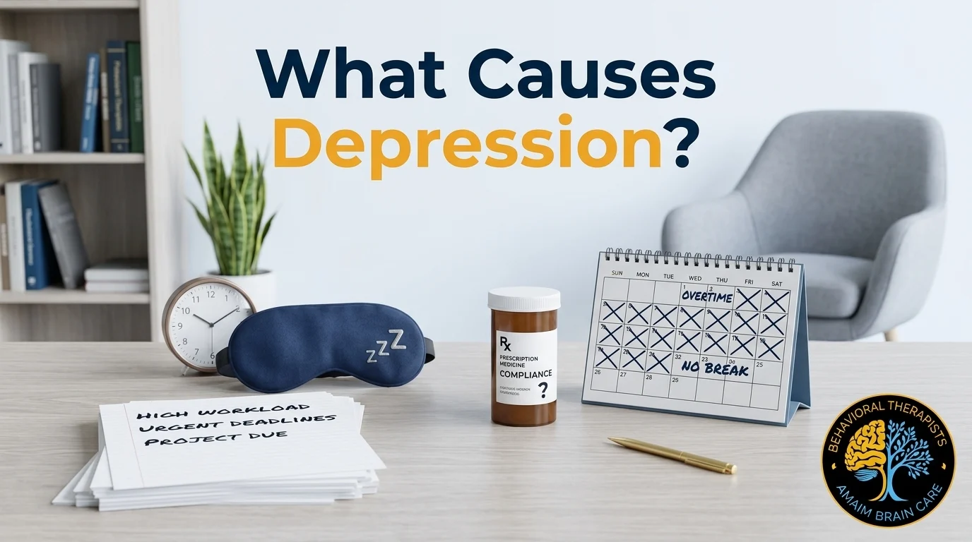 Causes of depression including stress trauma and biological factors Image - Dr Ahsan Tariq Dogar Amaim Brain Care Faisalabad