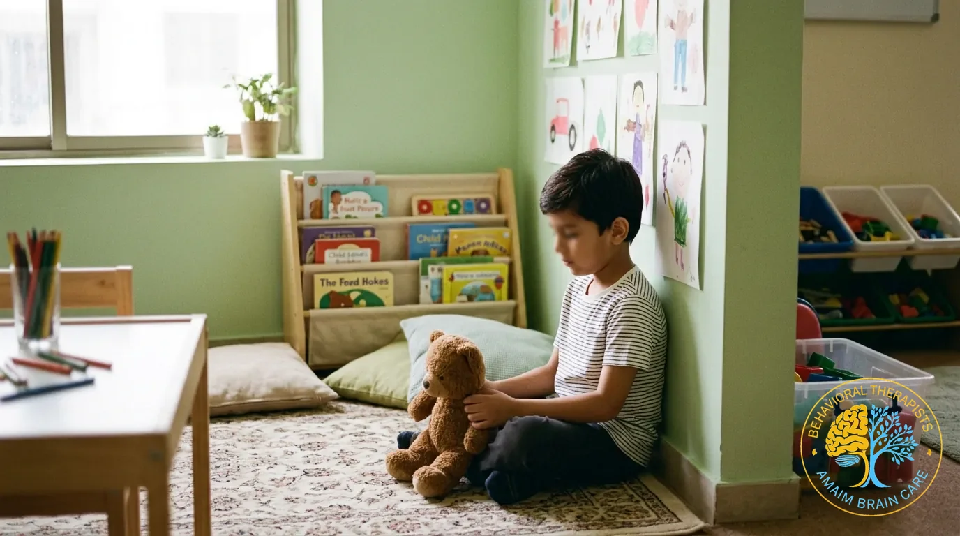 Child Mental Health Boy In Playroom Social Withdrawal Signs - Amaim Brain Care, Faisalabad, Pakistan