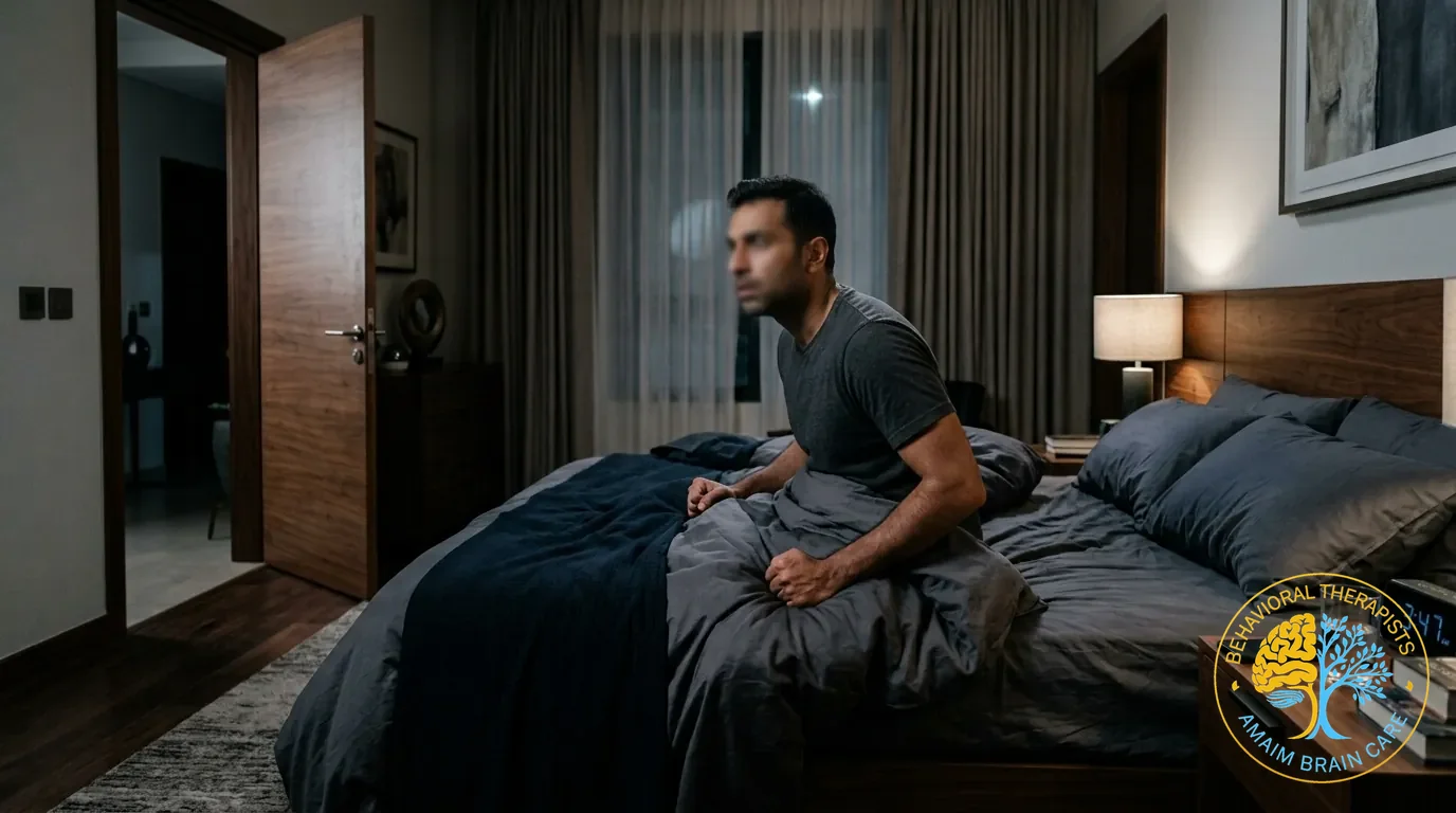 Nocturnal Panic Attacks Insomnia Man Waking Up With Palpitations - Amaim Brain Care Faisalabad Pakistan Nocturnal Panic Attacks Insomnia Man Waking Up With Palpitations - Amaim Brain Care, Faisalabad, Pakistan
